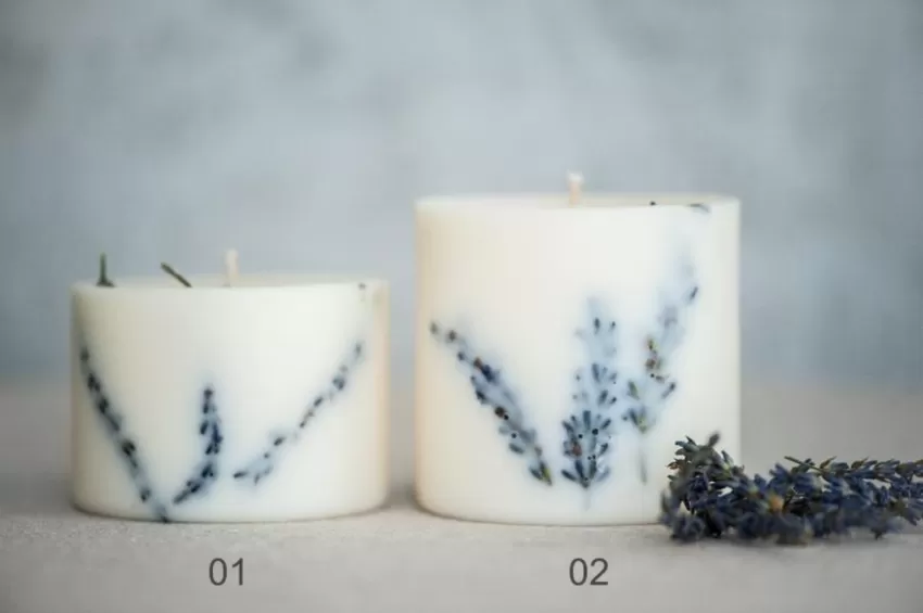 Lavender Scented Candles Decorated With Lavender Dried Flowers, Soy Wax Candles, Home Decor, Stress Relief, Gift Suggestions