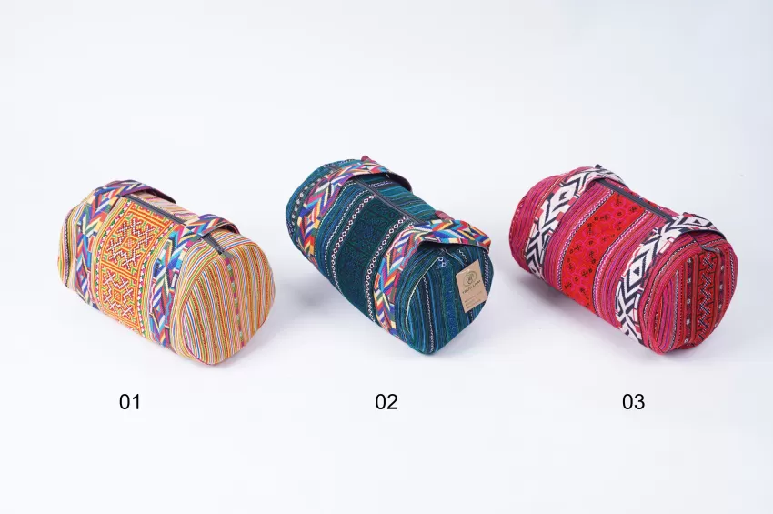 Brocade Drum Bag Tct165, Colorful Patterns, Unique Handmade Accessories, Spacious Bag For Carrying Many Items