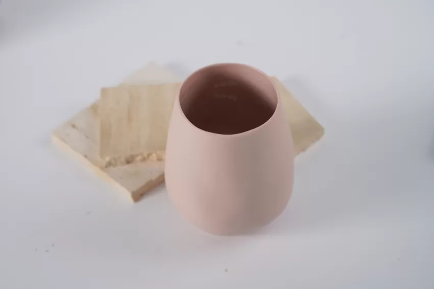 Baby Pink Egg Shaped Ceramic Tea Cup