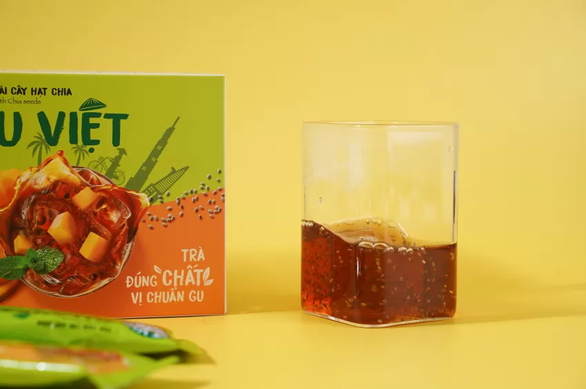 Trà Trái Cây Hạt Chia Vị Xoài, Trà Trái Cây Hoà Tan, Trà Xoài Hạt Chia, Thức Uống Healthy, Đồ Uống Việt Nam, Giàu Vitamin C, Quà Tặng Sức Khoẻ