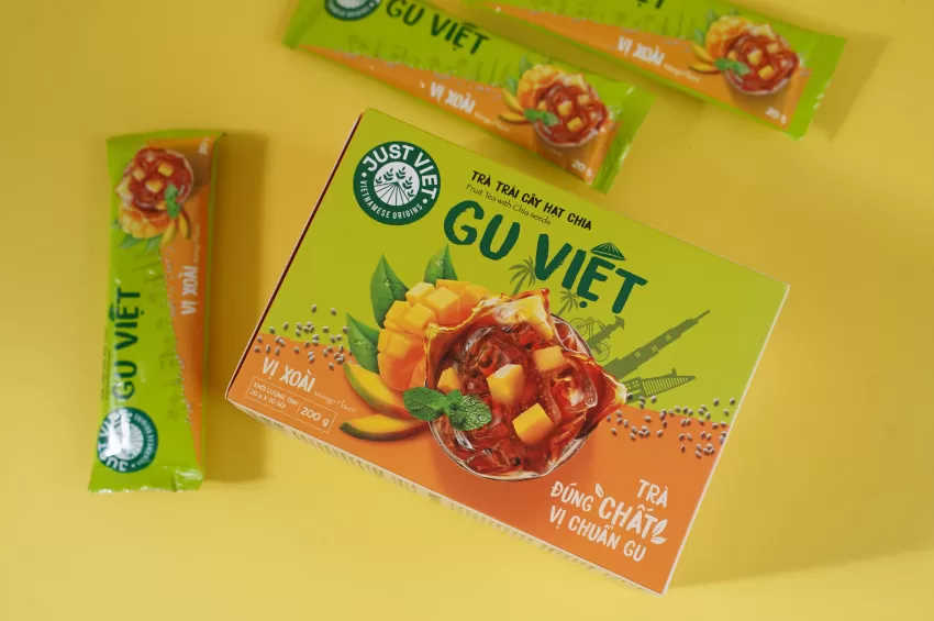 Trà Trái Cây Hạt Chia Vị Xoài, Trà Trái Cây Hoà Tan, Trà Xoài Hạt Chia, Thức Uống Healthy, Đồ Uống Việt Nam, Giàu Vitamin C, Quà Tặng Sức Khoẻ