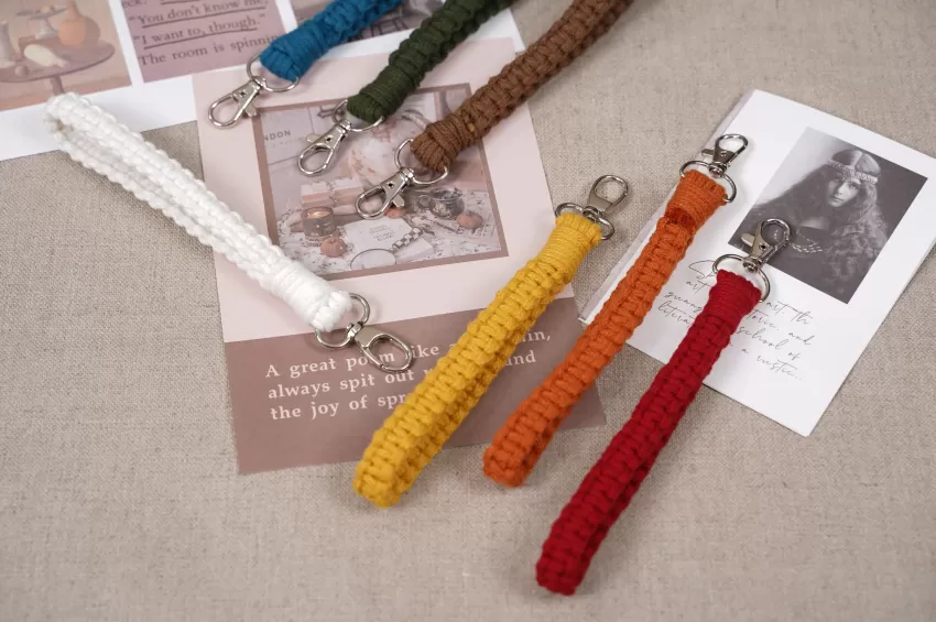 Buttercup Macrame Keychain, Traditional Colors, Simple Yet Standout Design, A Cute Accessory, Perfect For Backpacks