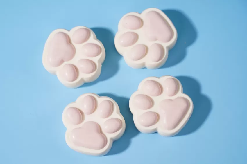 Paw Shaped Handmade Soap, Cute Design, Refreshing Peppermint Essential Oil, Moisturizes the Skin, Calms the Mind, Organic Soap