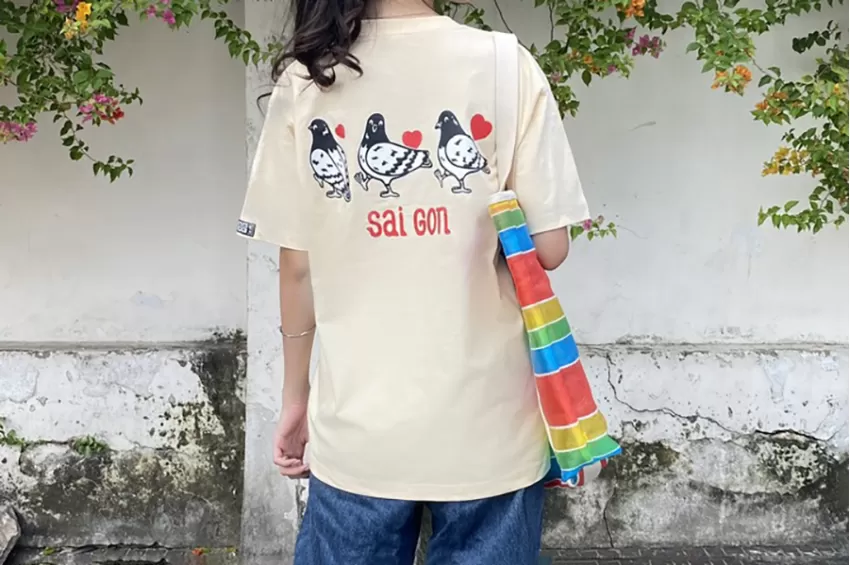 Áo Thun Cotton Bồ Câu - Emotion, Áo Thun Thêu Logo Nhỏ, Áo Phông Nam Nữ, Áo Thun Unisex, Áo Phông Thêu Bồ Câu