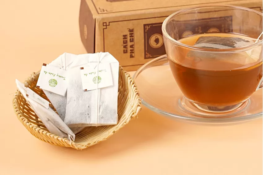 Trà Gạo Lứt Túi Lọc 24 Gói, Trà Đen, Giàu Dưỡng Chất, Ít Caffein, Trà Tốt Cho Sức Khoẻ, Nguyên Liệu Tự Nhiên, Không Chất Bảo Quản