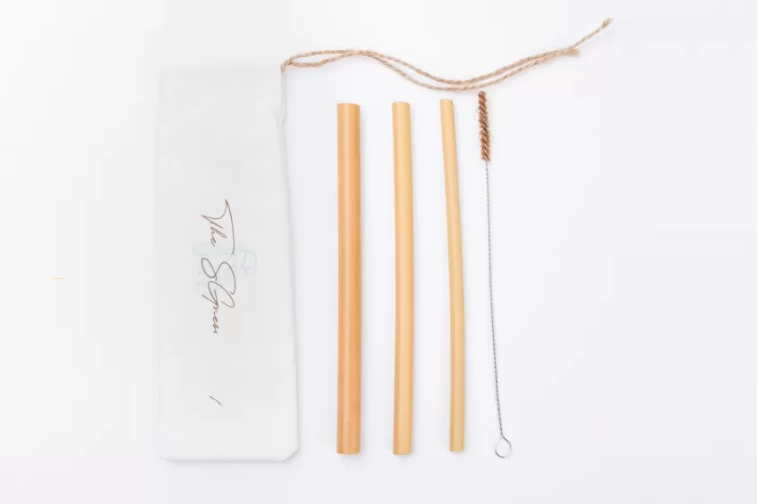 Bamboo Straws & Cleaning Brush, Easy to Clean and Maintain, Free from Harmful Substances, Reusable, Environmentally Friendly