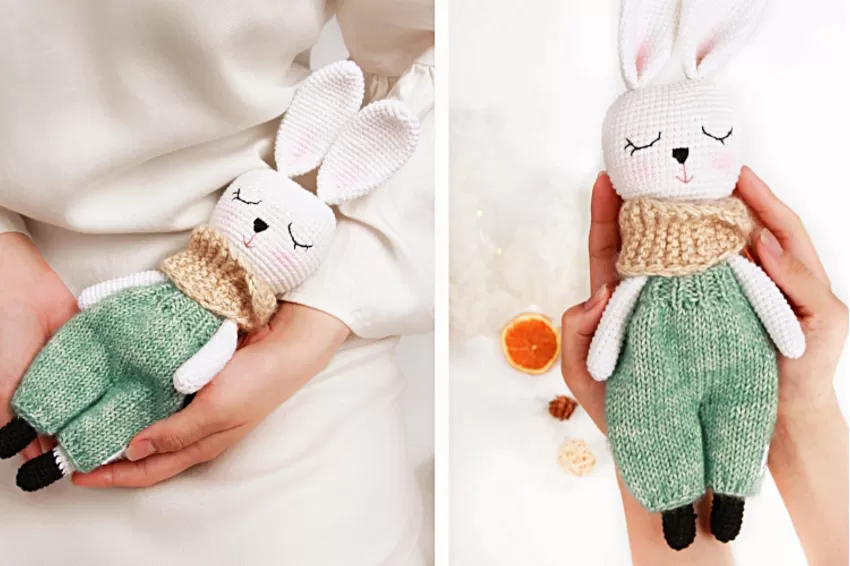 Thỏ Lily, Chú Thỏ Xinh Xắn, Thú Nhồi Bông Đáng Yêu, Búp Bê Móc Len, Đồ Handmade Tinh Tế, Quà Tặng Cho Bạn Nhỏ