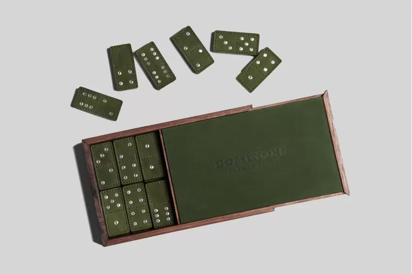 Domino - Maztermin, Premium Domino Set, Handmade Chess Set, Made From Leather And Wood, Entertainment Game, Gift For Friends