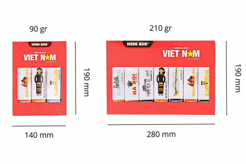 Socola Việt Nam, Set 3 Thanh & Set 7 Thanh, Hộp Socola, Socola Việt Nam, 100% Cacao từ Tây Nguyên, Combo Quà Tặng