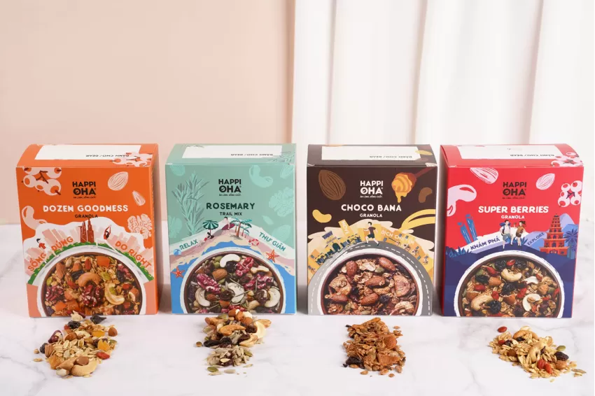 Granola Happi Oha, Granola Mix Nhiều Loại Hạt, Granola Siêu Hạt, Hạt Dinh Dưỡng Ăn Kiêng, Hoa Quả Sấy Dinh Dưỡng