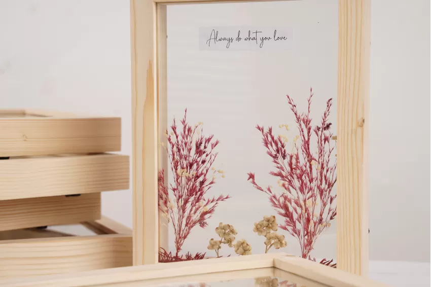 Pressed Flowers Rectangular Wooden Frame