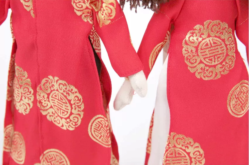 Groom And Bride Art Doll In Ao Dai, Intricate Design, Compact Size and Easy Storage, Meaningful and Unique Gift