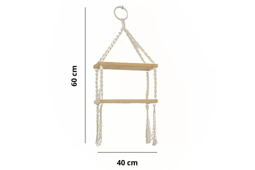 Kệ Treo Tường 2 Tầng Macrame, Phong Cách Châu Âu Cổ Đại, Thiết Kế Tối Giản, Độ Chắc Chắn Cao, Không Bị Mối Mọt, Chống Ố Vàng