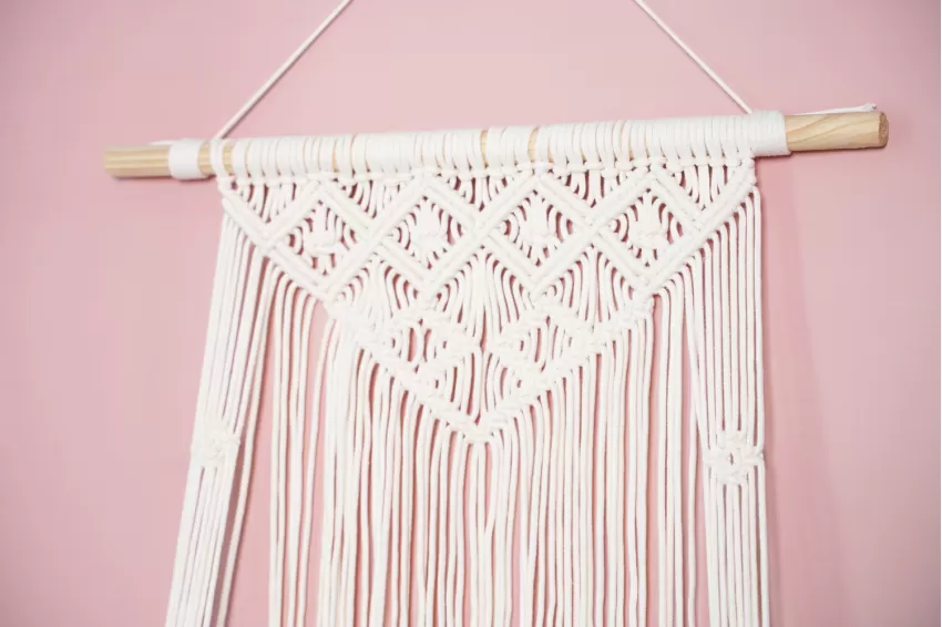 Kệ Treo Tường Macrame Một Tầng, Gỗ Thông Tự Nhiên, Hoạ Tiết Thắt Nút Từ Cotton Cao Cấp, Tiết Kiệm Không Gian, Điểm Nhấn Xinh Xắn Cho Căn Nhà