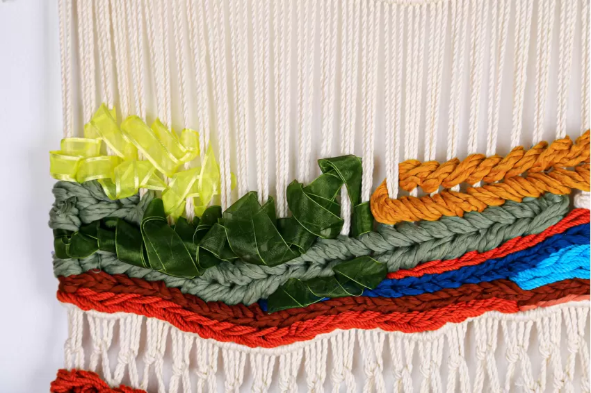 Rèm Trang Trí Macrame Nhiều Màu, Phối Màu Tinh Tế, Kỹ Thuật Thắt Dây Macrame Điêu Luyện, Thiết Kế Mới Lạ