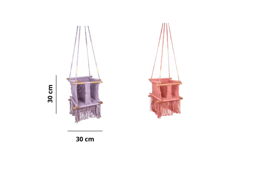 Xích Đu Macrame Em Bé, Chất Liệu Từ Cotton Cao Cấp, Đan Thắt Chắc Chắn, Chịu Được Trọng Lượng Cao, Có Lớp Bọc Cao Bảo Vệ Em Bé