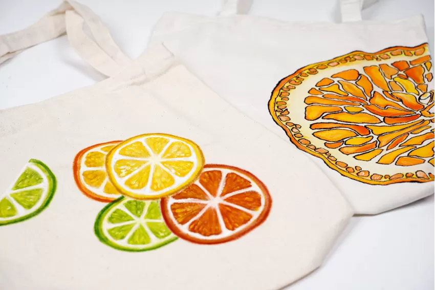 Hand-drawn Tote Bags - Fruits