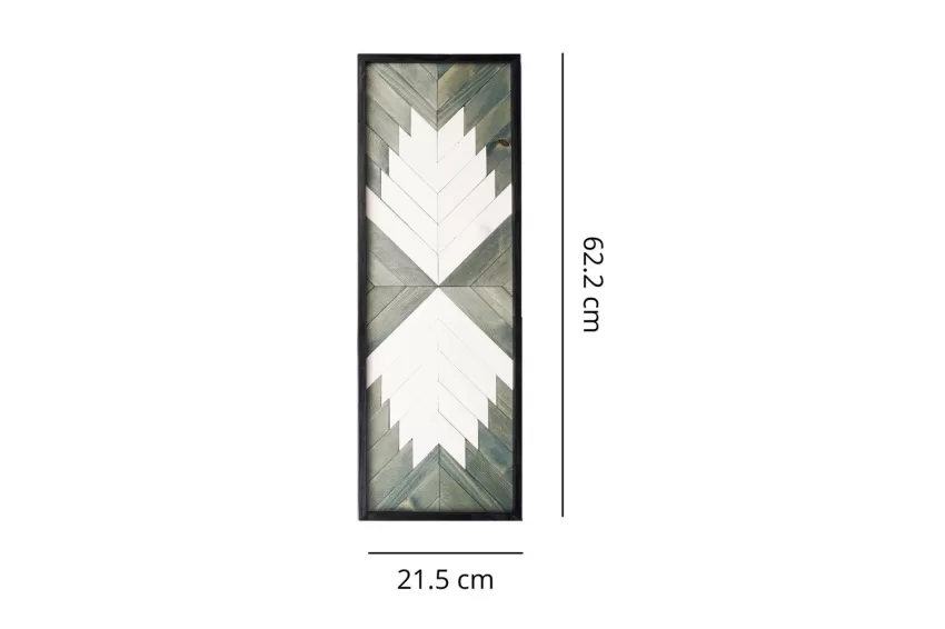 Set Of 2 Wall Wooden Paintings, White And Green, Elegant Design, Suitable for Various Interior Styles, Impressive Accent for Space