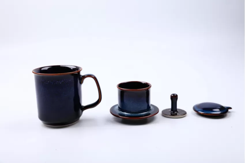 Coffee Filter & Cup Set, Fire Glaze Ceramics, Coffee Cup, Ceramic Cup, Skillful Techniques, High Quality, Decoration, Vietnamese Ceramics