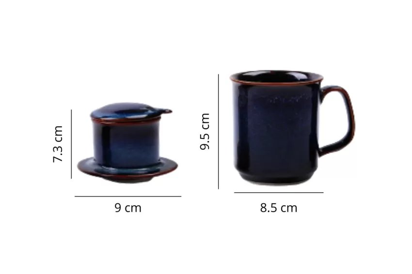 Coffee Filter & Cup Set, Fire Glaze Ceramics, Coffee Cup, Ceramic Cup, Skillful Techniques, High Quality, Decoration, Vietnamese Ceramics