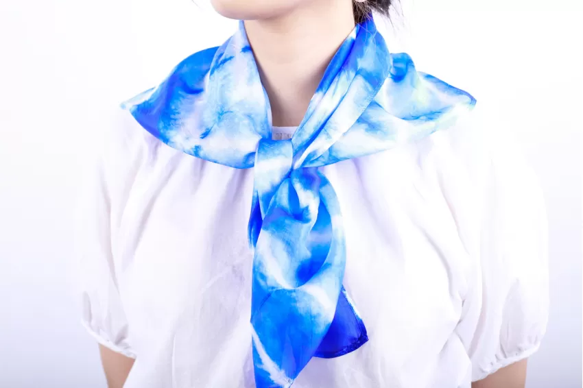 Square Silk Handkerchief, Tie Dye Pattern, 100% Silk Satin Handkerchief, Hair Tie Scarf, Bow Tie Scarf, Premium Silk Scarf