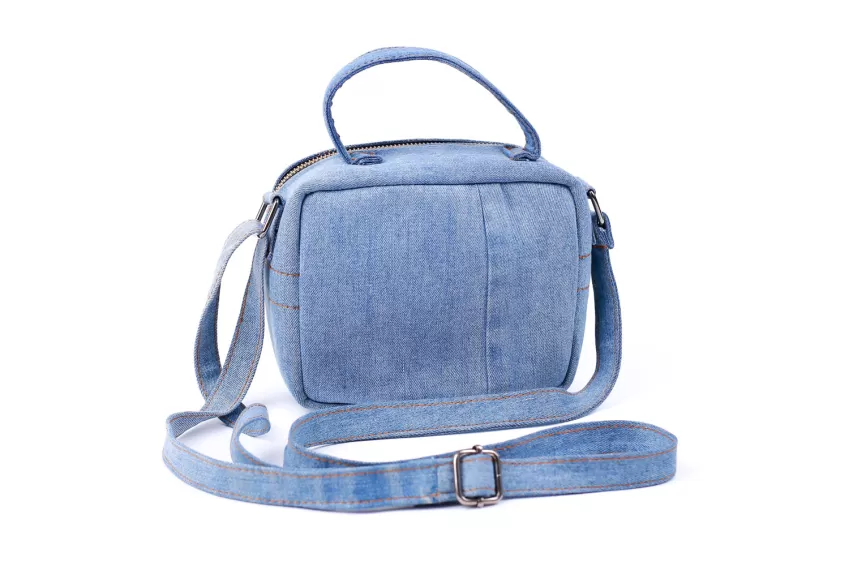 Denim Box Bag With Handle