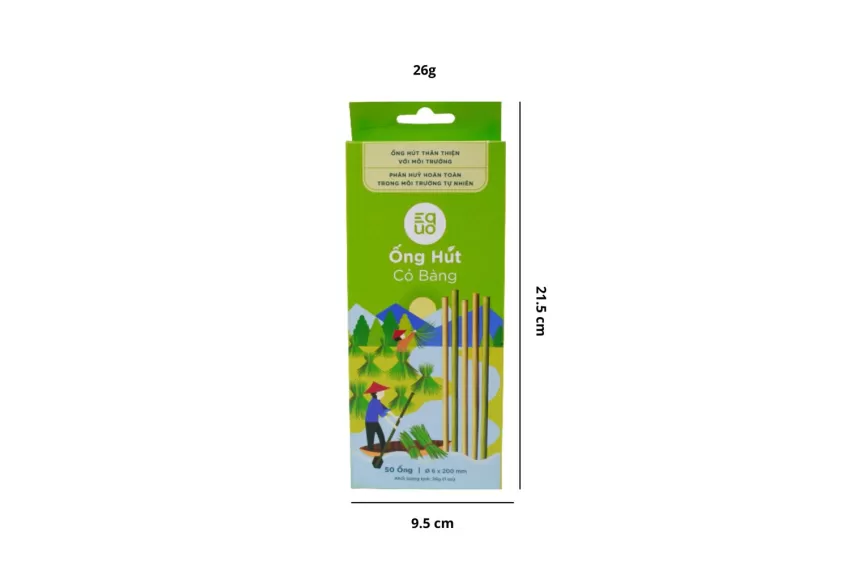 Grey Sedge Grass Straws (Box 50 Straws), Nano Silver Antibacterial Treatment, Natural Ingredients, Resistant to Deformation