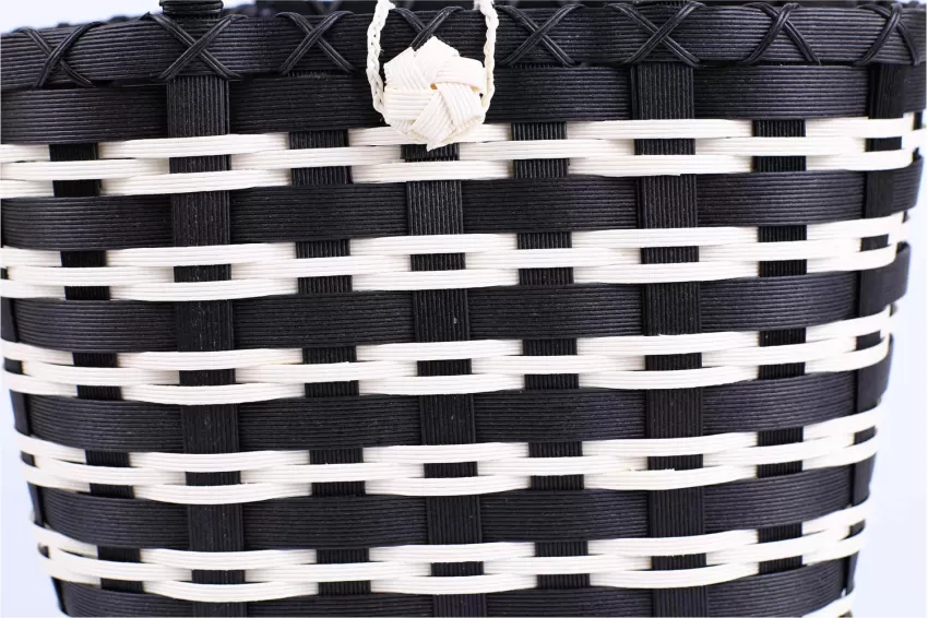 Handmade Black And White Woven Handbag