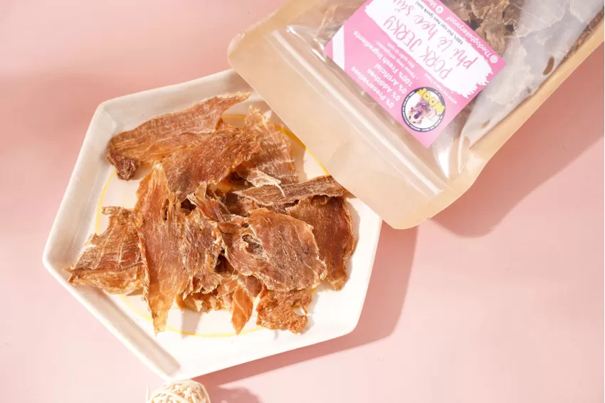 Pork Jerky For Dogs - Woof Food & Treats, Dog Food, Pet Snack, Dog Treat, Dried Pork Slices, Nutritious Pet Snack