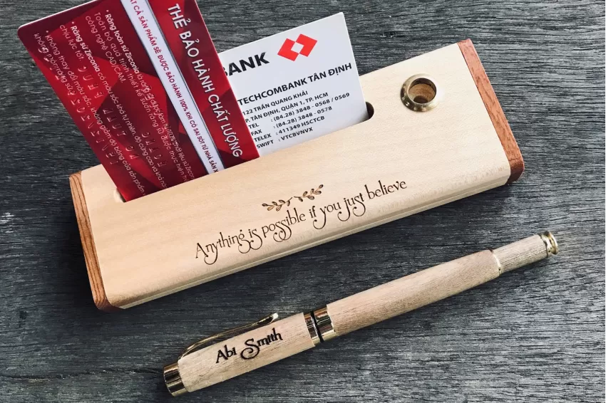 Agarwood Pen Engraved Name Included Wooden Pen Case