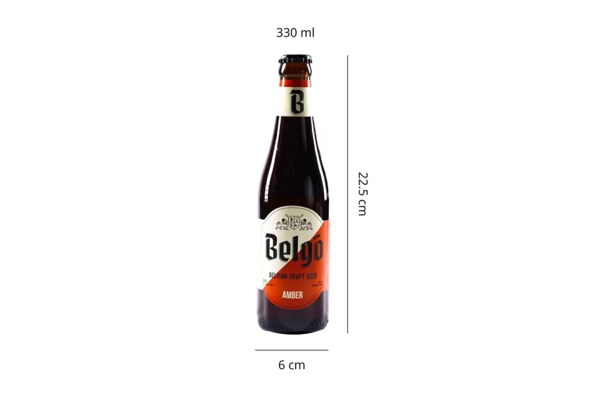 Bia Craft Belgo Amber (18 Ibu), Bia Thủ Công, Hương Vị Kết Hợp Caramel Và Trái Cây Khô, Hậu Vị Tươi Mát Kéo Dài