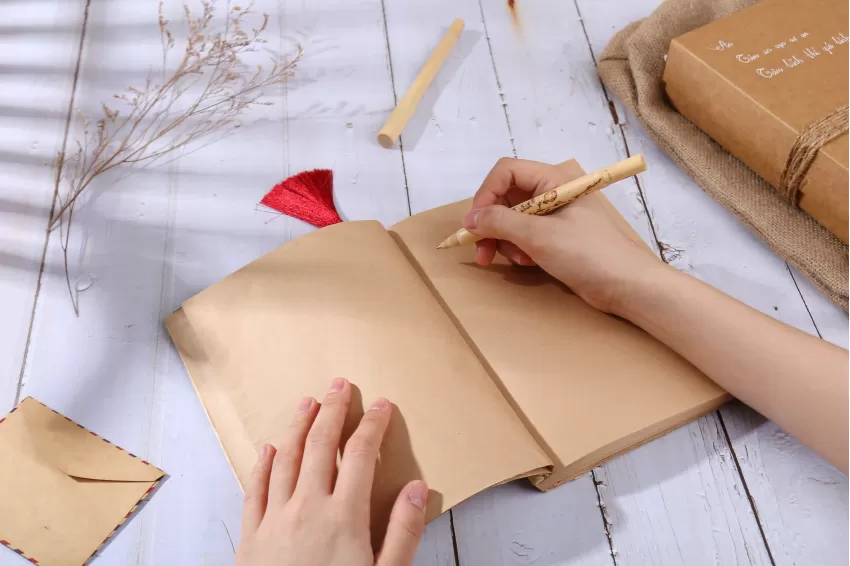 Bamboo Notebook & Engraving Pen Gift Box, Show Gratitude To Teachers
