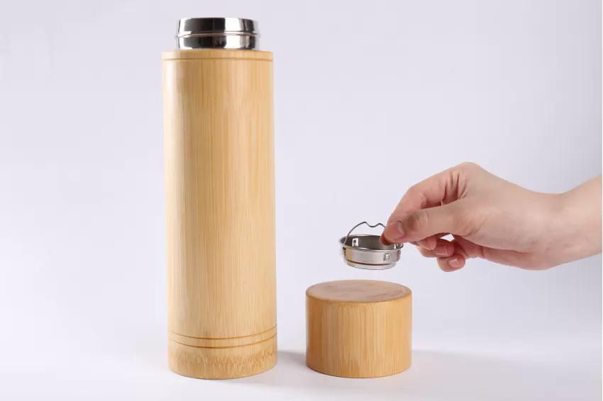 Bamboo Tumbler With High-quality Stainless Steel Inner Layer, Minimalist Design, Heat Retention, High Durability, Sustainable Product