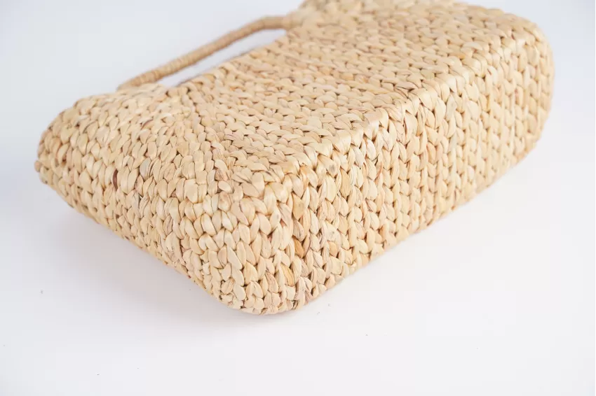 Medium Rectangular Hyacinth Bag, Square Handles, Gentle And Minimalist Style, Versatile With Many Outfits