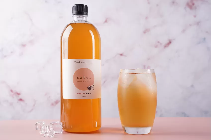 Kombucha Raw, Trà Lên Men Tự Nhiên Không Đường, Hương Vị Truyền Thống, Chai Lớn 1 Lít, Quà Tặng Sức Khỏe, Hương Vị Độc Đáo