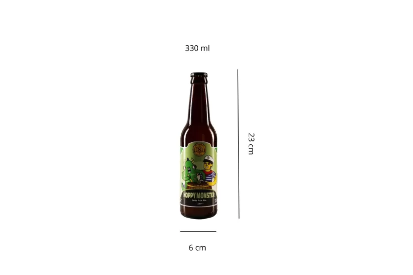 Hoppy Monster India Pale Ale, Bia Thủ Công, Vị Bia Đặc Trưng, Xen Lẫn Hương Cam Chanh Thanh Mát, Ngọt Dịu Dễ Uống