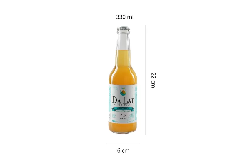 Nước Táo Lên Men Dalat Cider House, Vị Dứa Đà Lạt, Lên Men Tự Nhiên, Giải Khát Hoàn Hảo, Quà Tặng Đặc Biệt