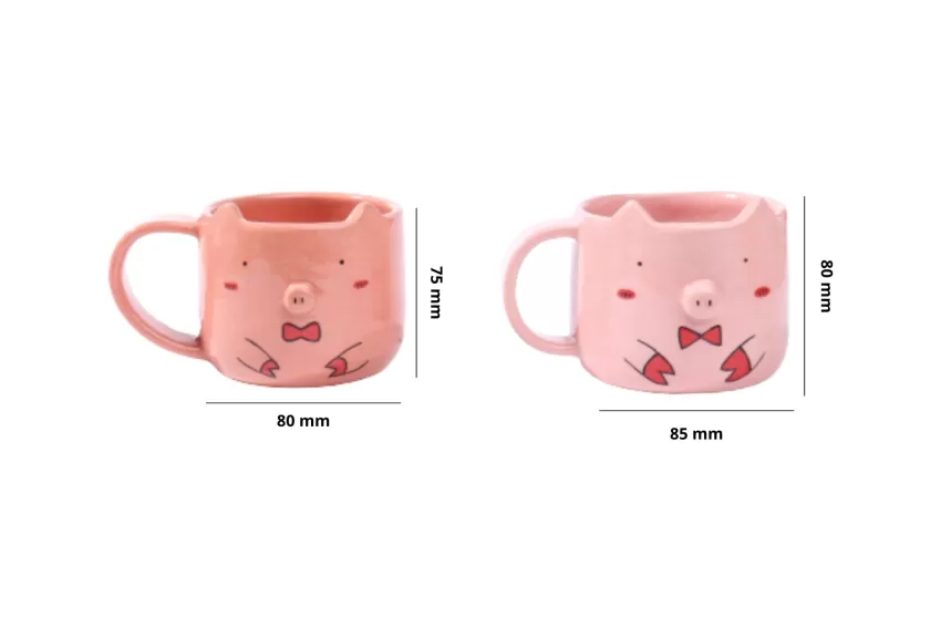 Piggy With Bow Tie Pottery Mug