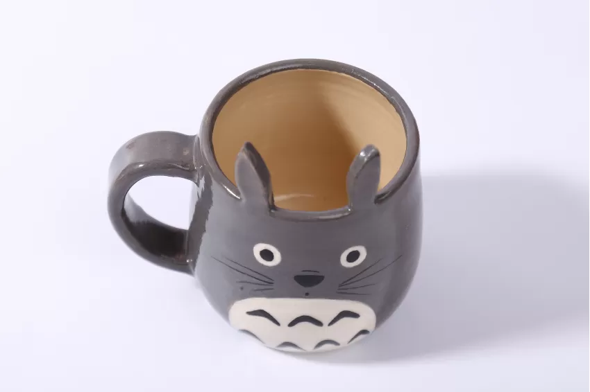 Totoro Pottery Mug, Handcrafted Ceramic, Beautiful Mug, Cute Design, Lovely Gift, Vietnamese Ceramic