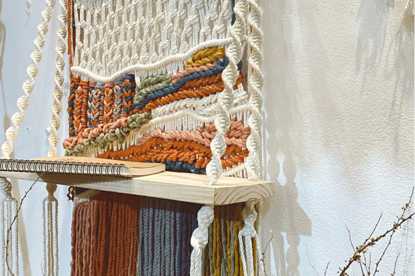 Kệ Treo Macrame Nhiều Màu, Chất Liệu Đan Mộc Mạc, Màu Sắc Nổi Bật, Sản Phẩm Chắc Chắn và Bền Bỉ, Không Bị Mối Mọt