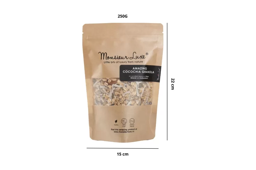 Coco Chia Granola, Healthy Snacks, Coconut, Chia Seeds, Granola, Dried Fruits, No Sugar, No Preservatives, Eat Clean, Natural Ingredients