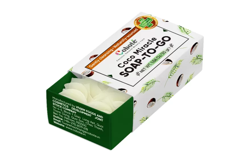 Coco Miracle Soap-To-Go, Antibacterial, Suitable for Traveling, Exclusive Formula, Natural Bath Salt, Compact Design