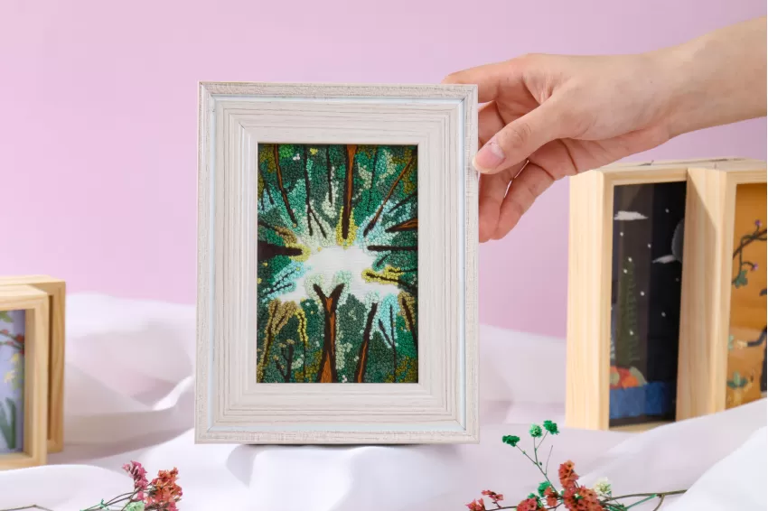 Customized Hand Embroidery Frame, Tropical Forest, Tropical Rainforest Pattern, Rustic And Meticulous Hand Embroidery, Comfortable Feeling