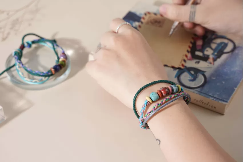 Bohemian Multi-layered Ceramic Beaded Bracelet