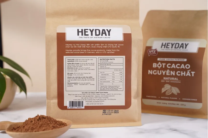 Bột Cacao Nguyên Chất Tự Nhiên, 22-24% Bơ Cacao