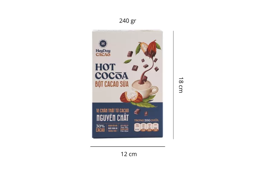 Bột Cacao Sữa, Hộp 12 Gói