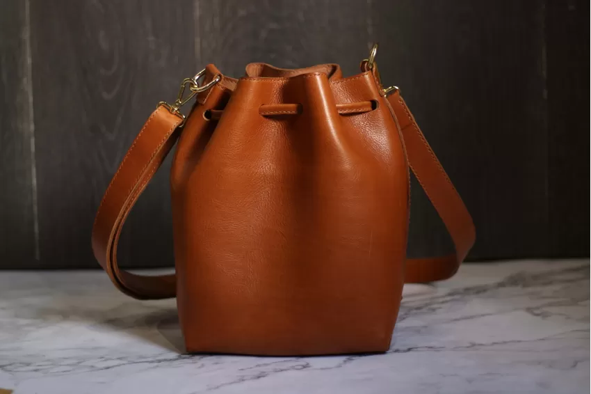 Soft Veg Bucket Bag, Camel Brown, Highly Versatile, Can Be Worn Over The Shoulder Or Crossbody, Matches Various Outfits