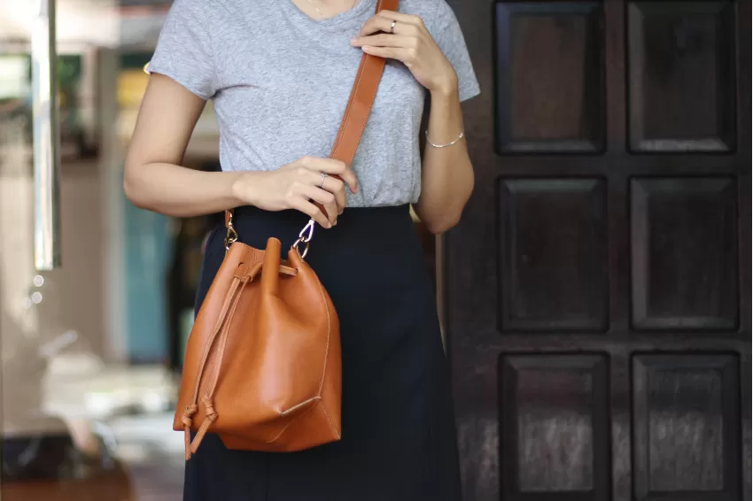 Soft Veg Bucket Bag, Camel Brown, Highly Versatile, Can Be Worn Over The Shoulder Or Crossbody, Matches Various Outfits