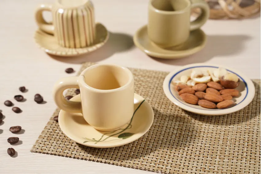 Neutral Color Ceramic Espresso Cup Set