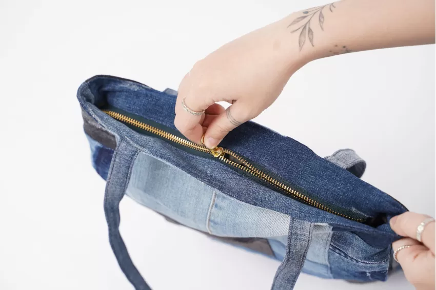 Big Size Denim Tote Bag From Old Jeans